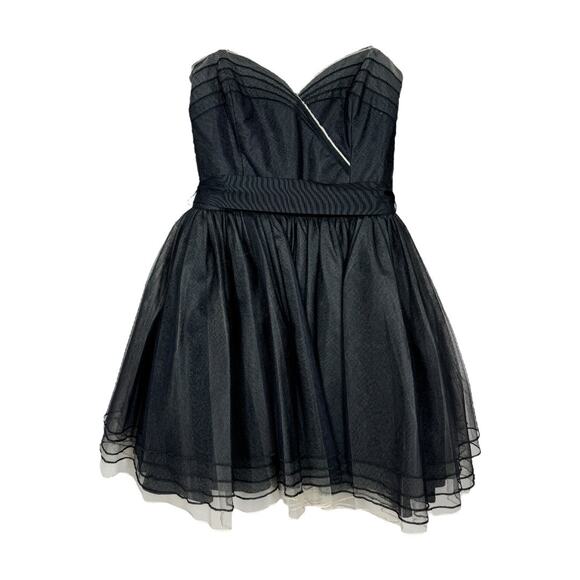 Vintage Y2K Betsey Johnson Tulle Strapless Dress 8 Black Cocktail Party Retro - Picture 6 of 9